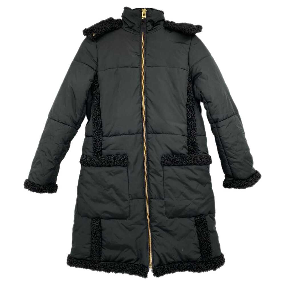 J. Crew Black Puffer Coat Sherpa Trim | Womens XS